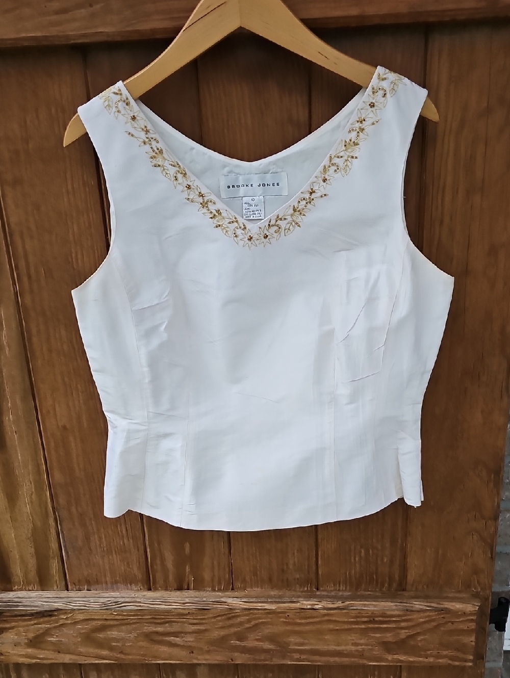 White 100% Silk Brooke Jones Blouse